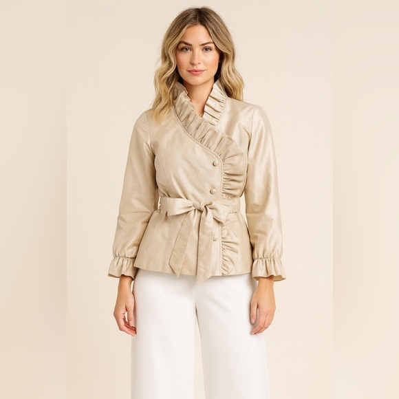 Calvin Klein Ruffle Detail Jacket - Picture 1 of 8